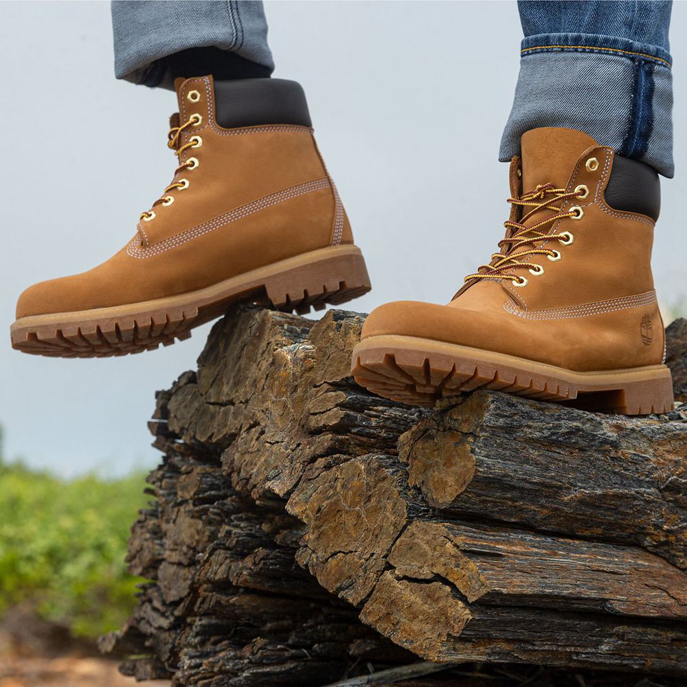 Timberland Μποτες Χιονιού Ανδρικα Καφε - 6-Inch Premium Waterproof - Greece 2896041-AI